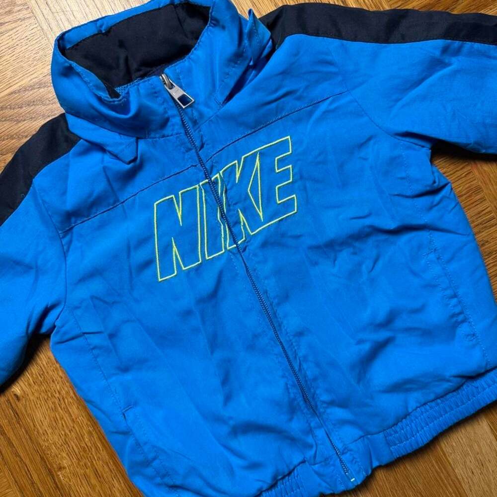 Vintage Nike Toddler Blue Windbreaker Jacket 18M Y2K Retro